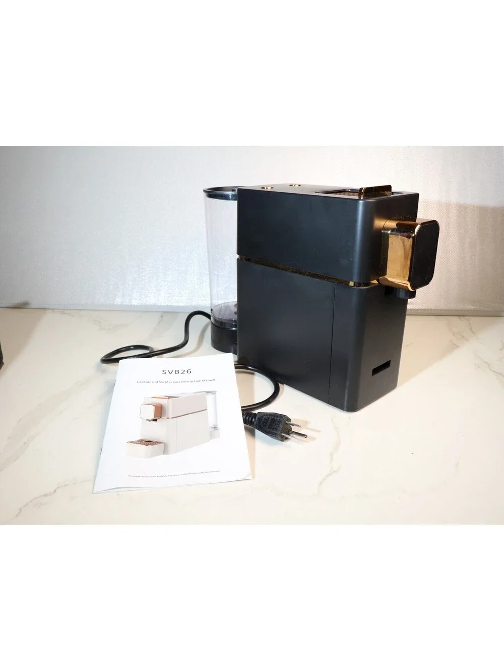 Capsule Coffee Machine Single Serve Espresso Maker Black Open Box